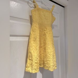 Girls Chaps Yellow Eyelet Dress